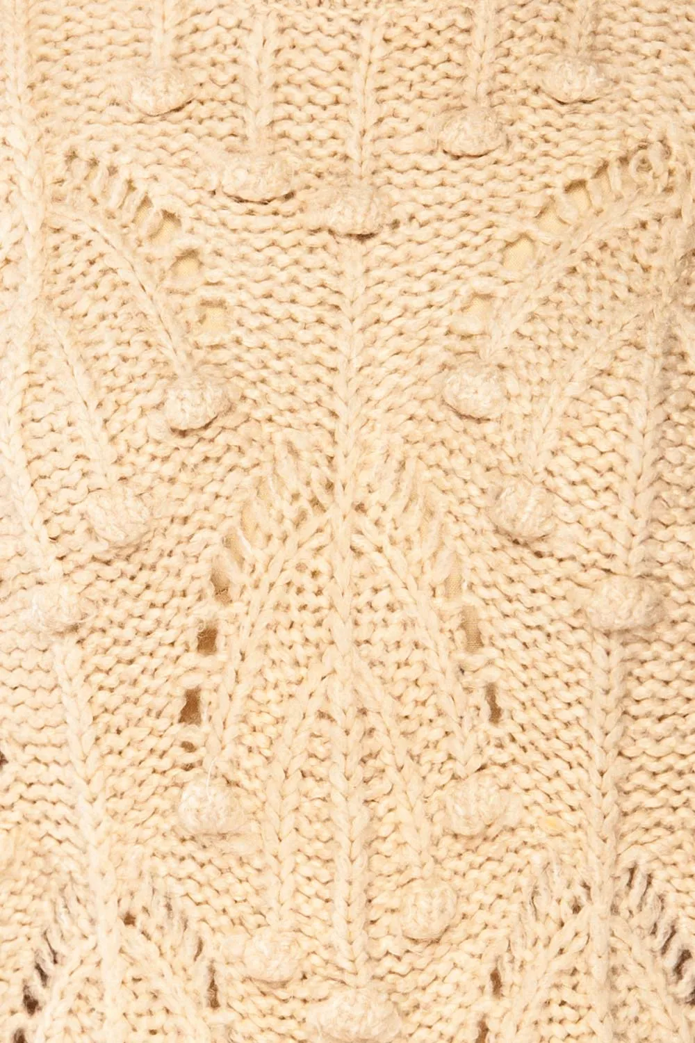 Ouardia Beige | Chunky Knit Open-Work Sweater