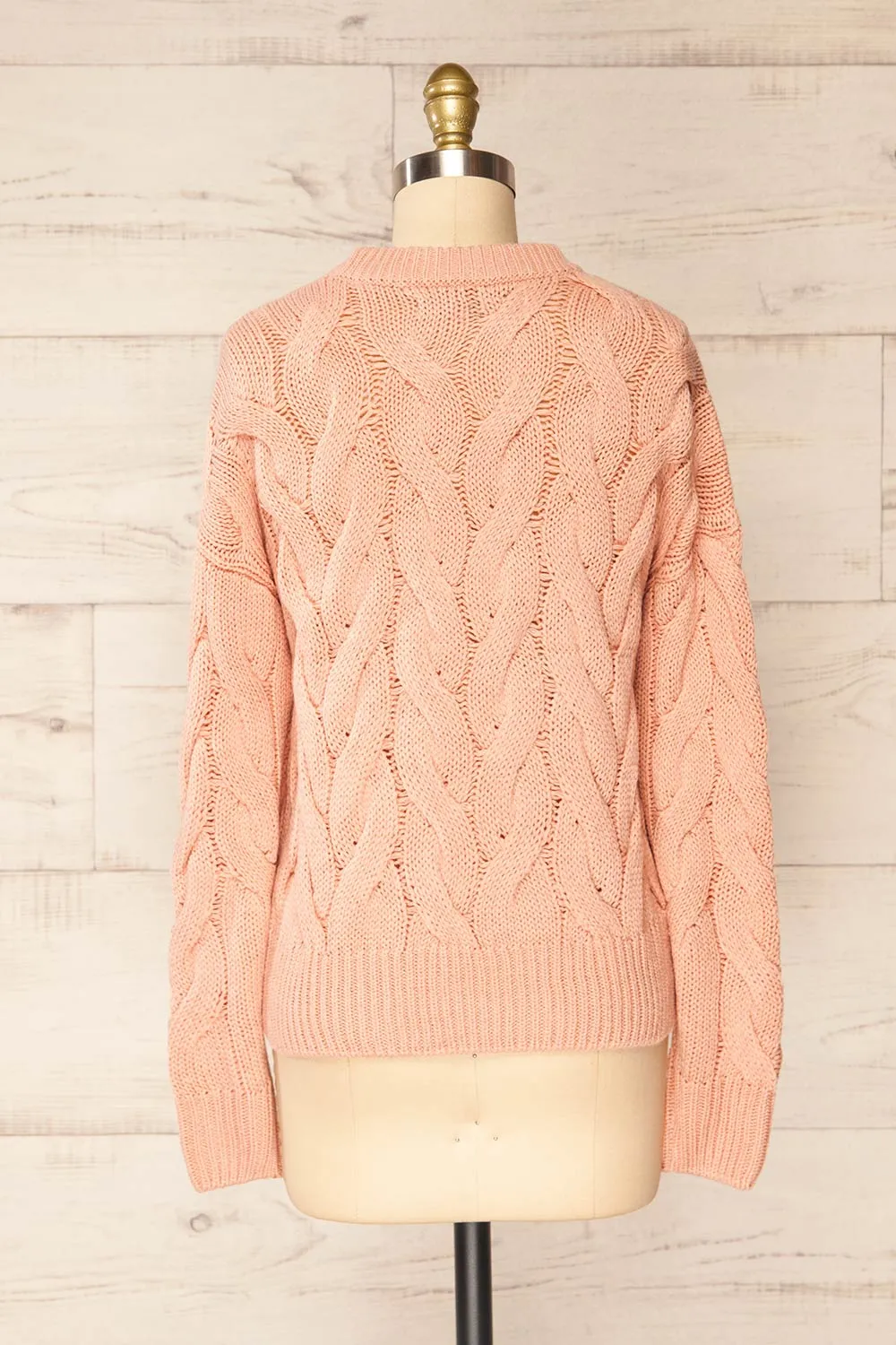Paide Pink | Cable Knit Sweater
