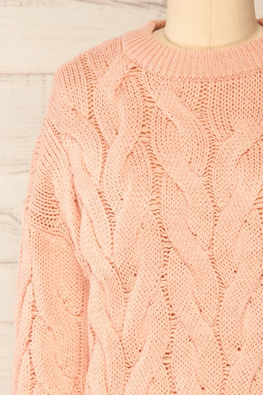 Paide Pink | Cable Knit Sweater