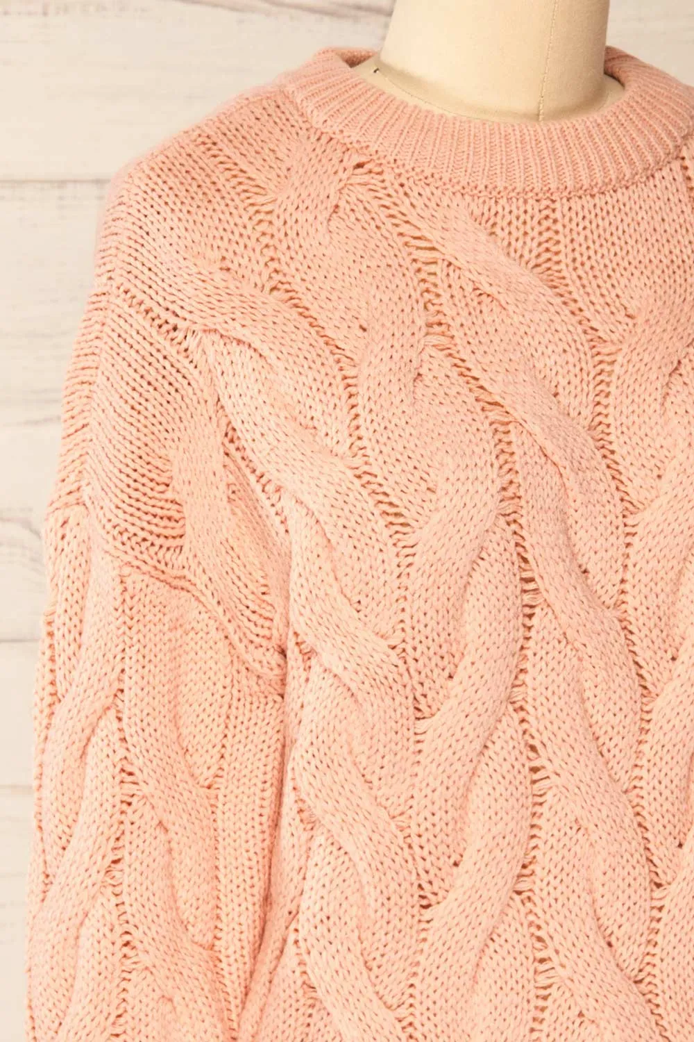 Paide Pink | Cable Knit Sweater