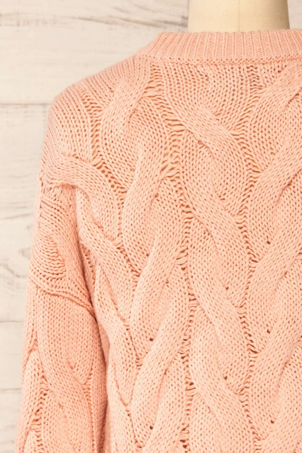 Paide Pink | Cable Knit Sweater