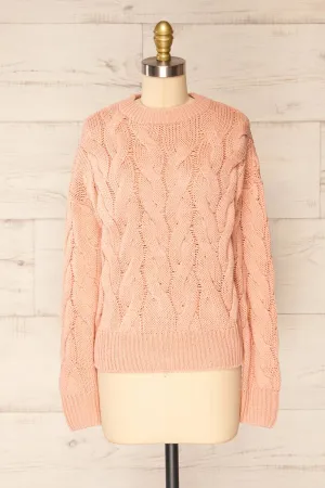 Paide Pink | Cable Knit Sweater