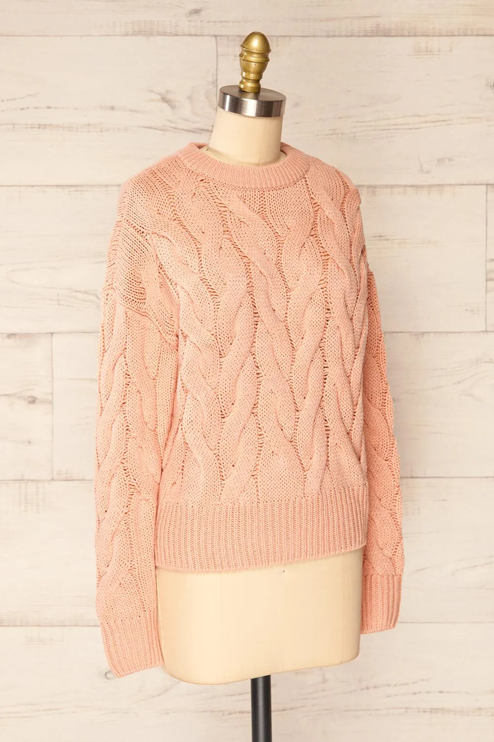 Paide Pink | Cable Knit Sweater