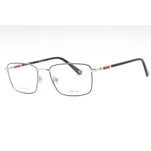 Police Men's Eyeglasses - Blue Silver Metal Rectangular 56mm Frame | VPLE97N 0E70