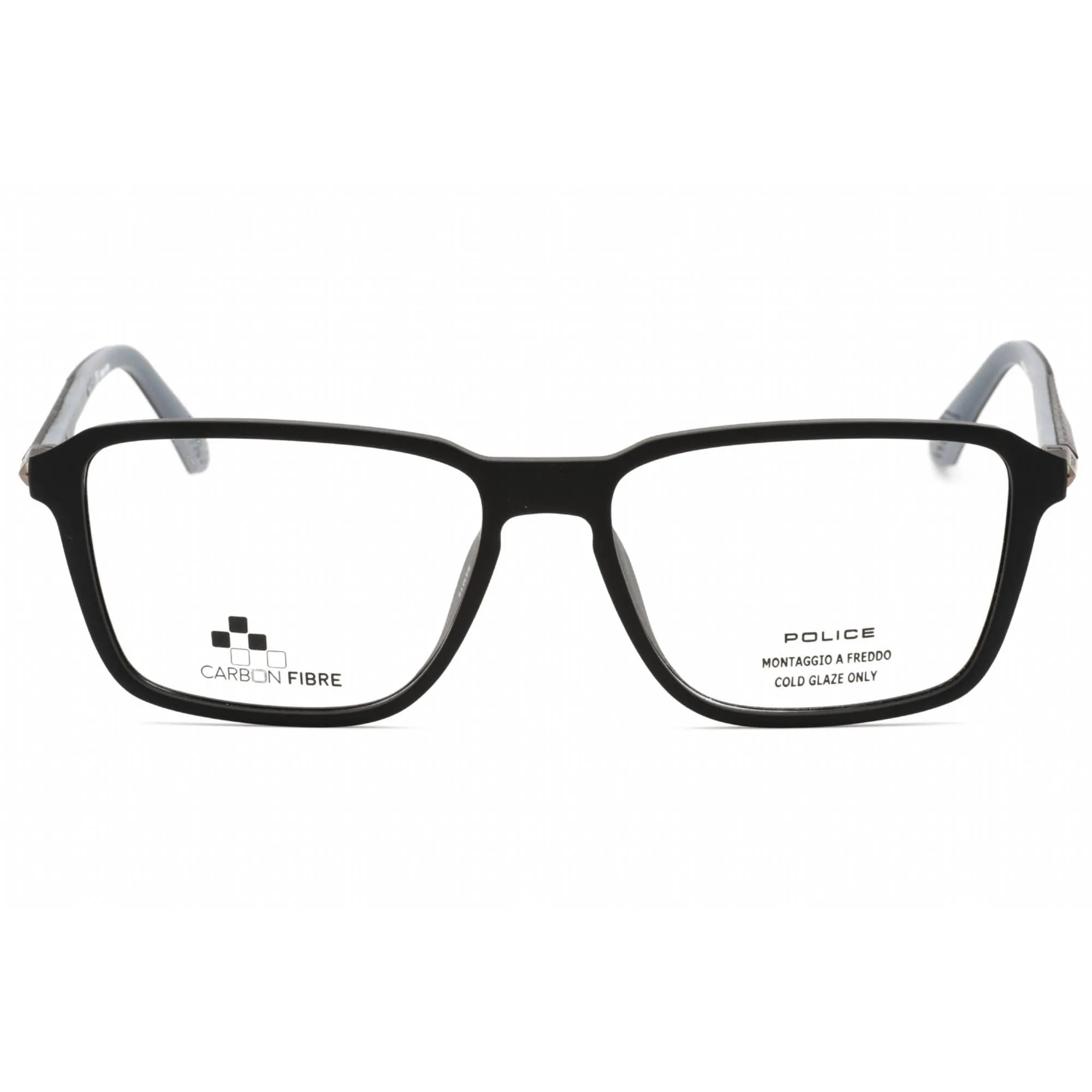 Police Men's Eyeglasses - Semi Matte Black Injected Propionate Square | VPLF05M 0U28