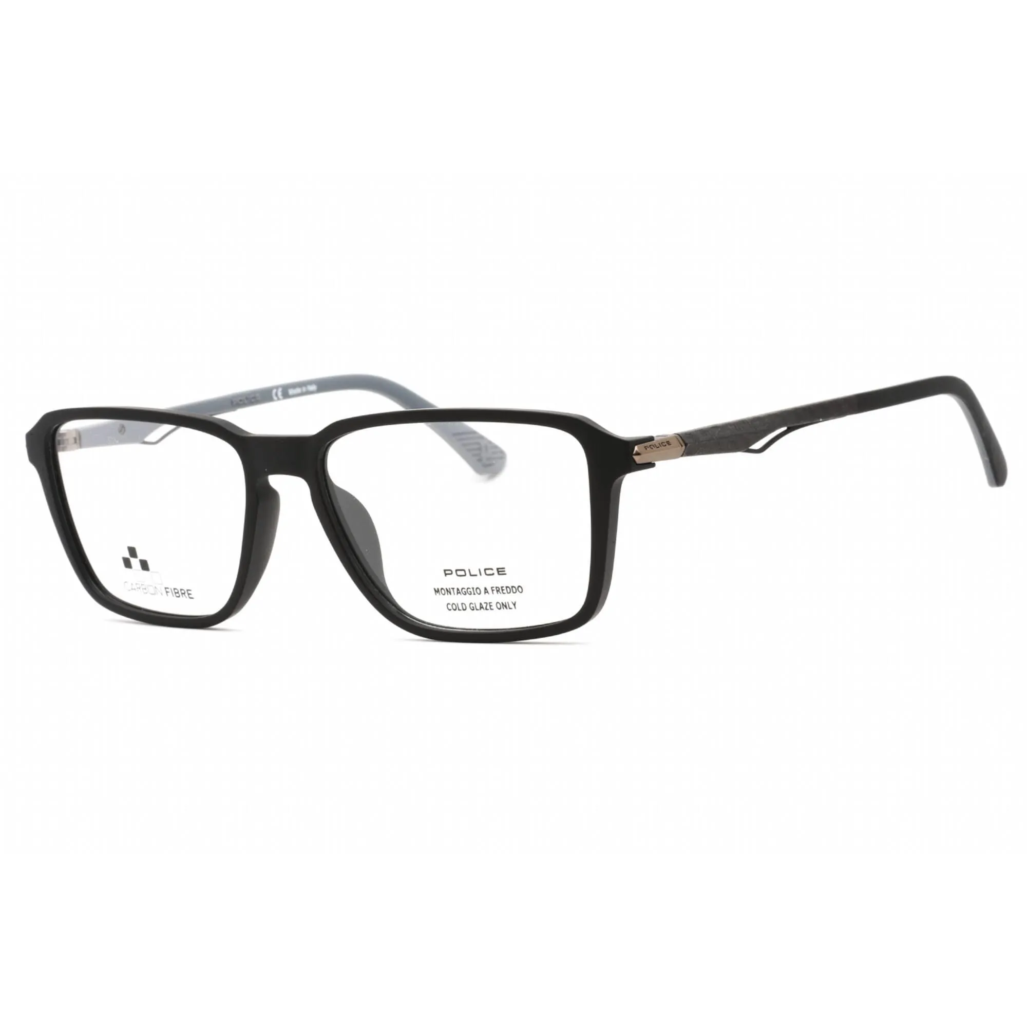 Police Men's Eyeglasses - Semi Matte Black Injected Propionate Square | VPLF05M 0U28