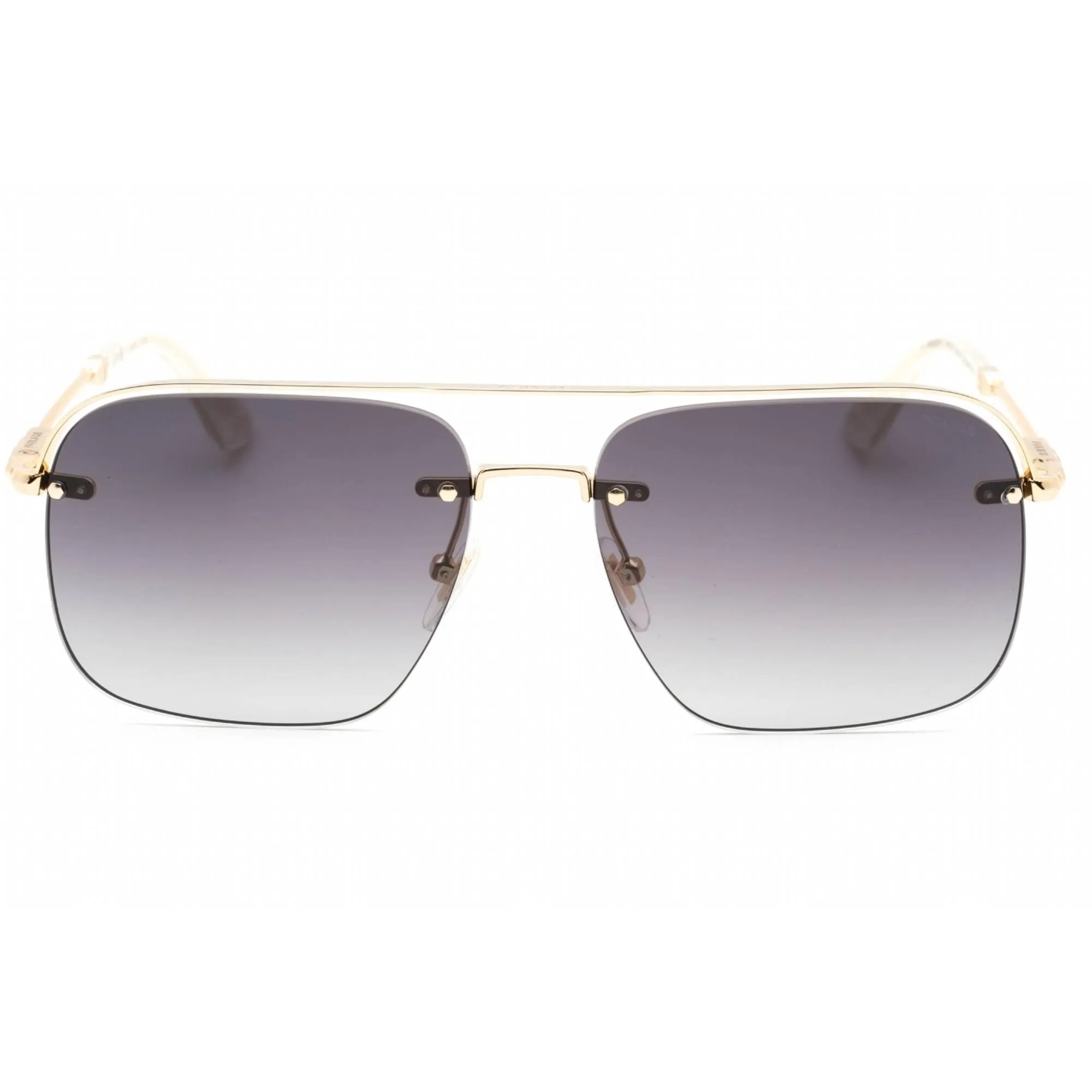 Police Men's Sunglasses - Shiny Rose Gold Metal Aviator Full Rim Frame | SPLF72 0300