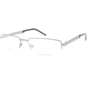 Primary Men's Eyeglasses - Demo Lens Metal Rectangular Half Rim Frame | 1137 GUNMETAL