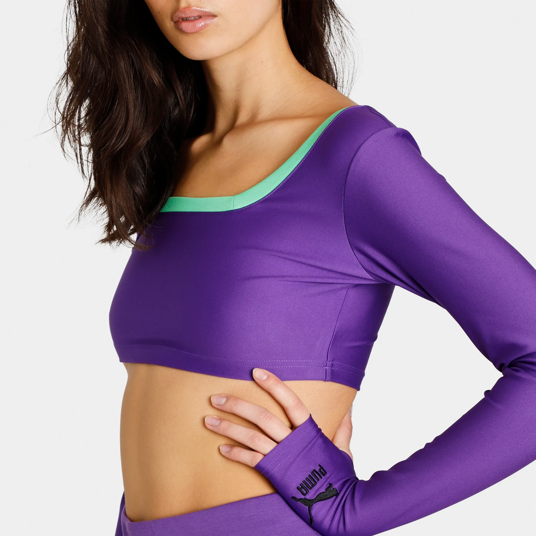 Puma x Dua Lipa Women's Crop Long Sleeve T-shirt / Royal Purple