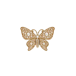 Rhinestone Butterfly Gold Toe Clip