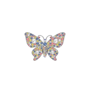 Rhinestone Butterfly Silver Multi Toe Clip