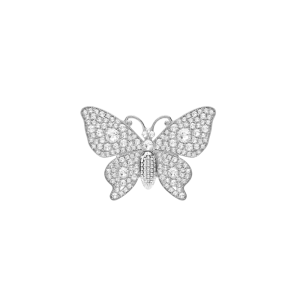 Rhinestone Butterfly Silver Toe Clip