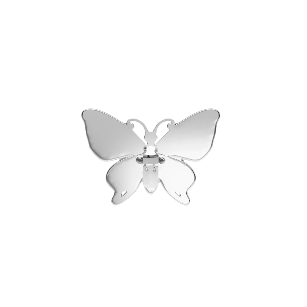 Rhinestone Butterfly Silver Toe Clip