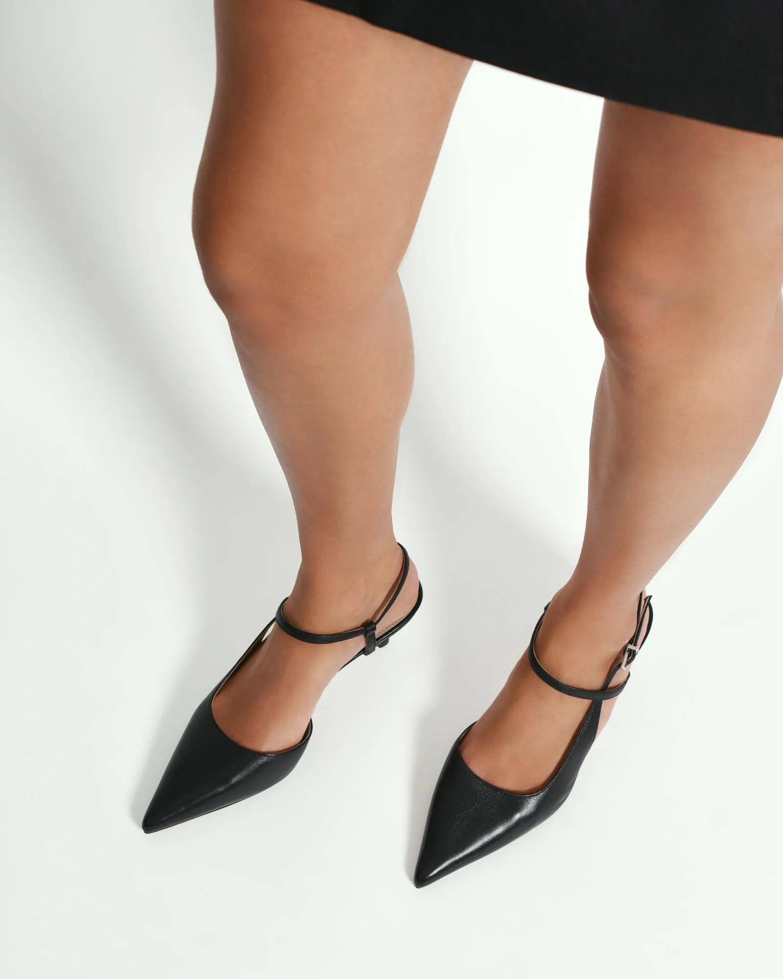 RICKI MID HEELS BLACK LEATHER