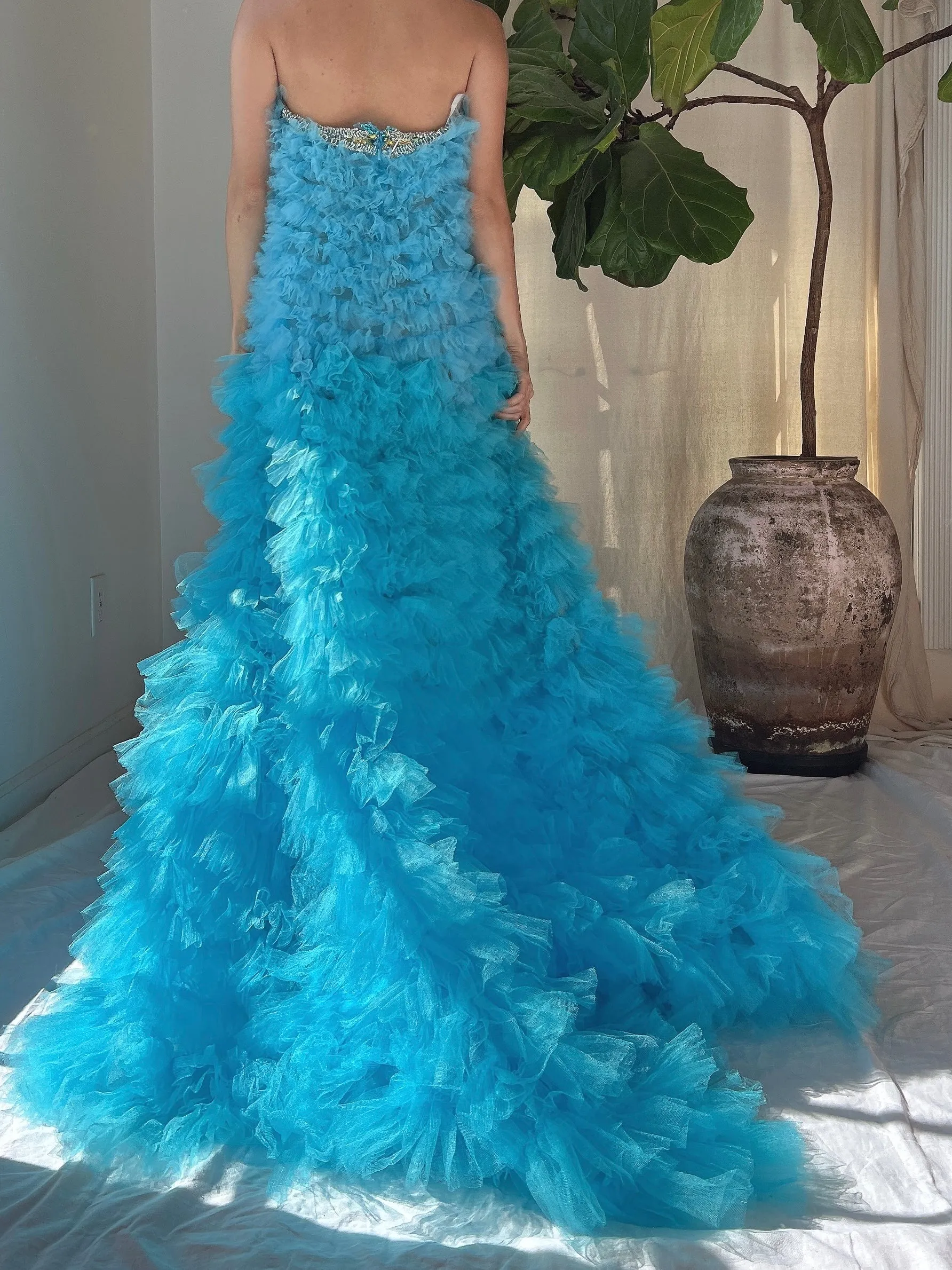 Ruffle Ombre Tulle Hi-Low Gown/Skirt - S-M