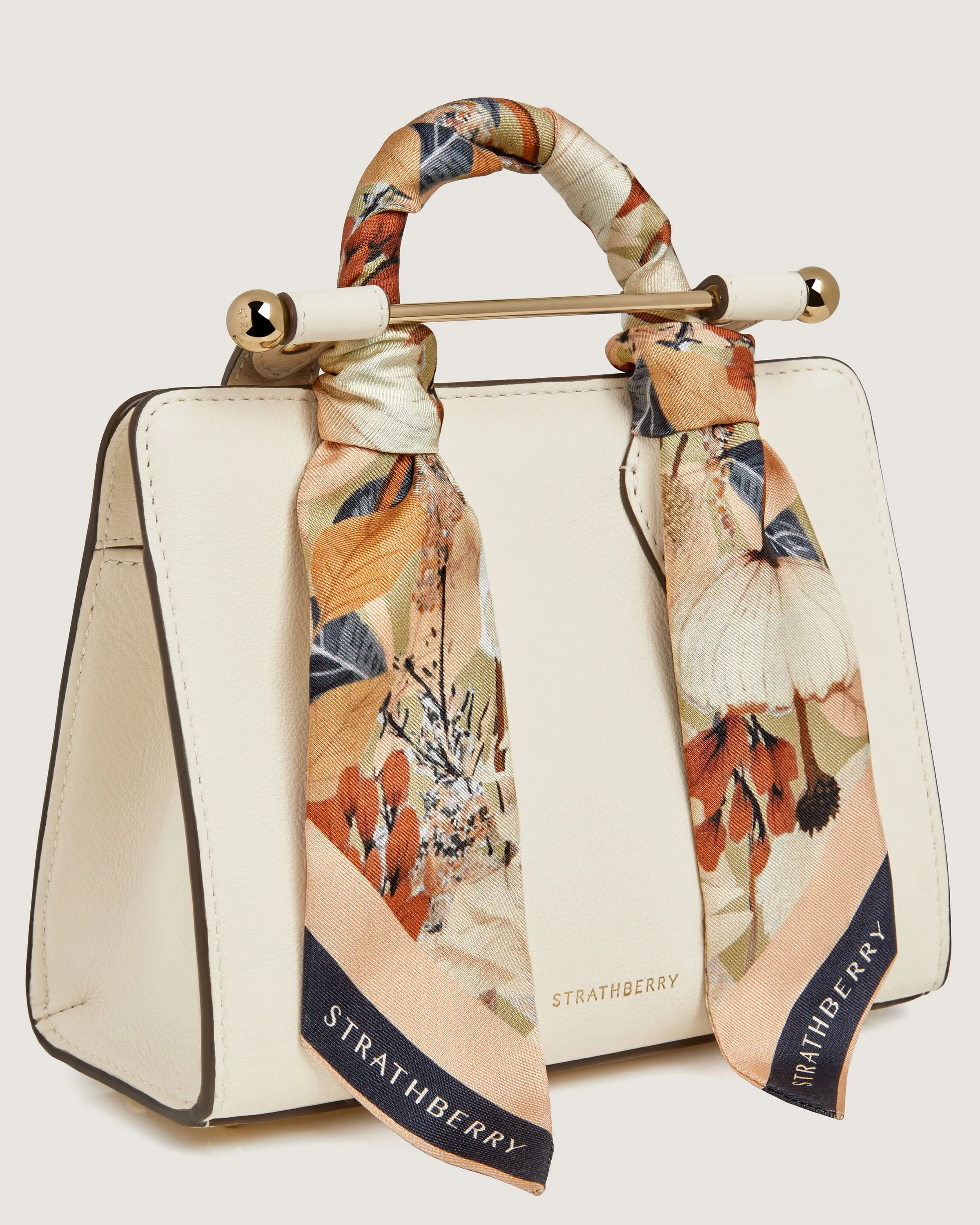 Silk Skinny Scarf - Autumn Floral Print