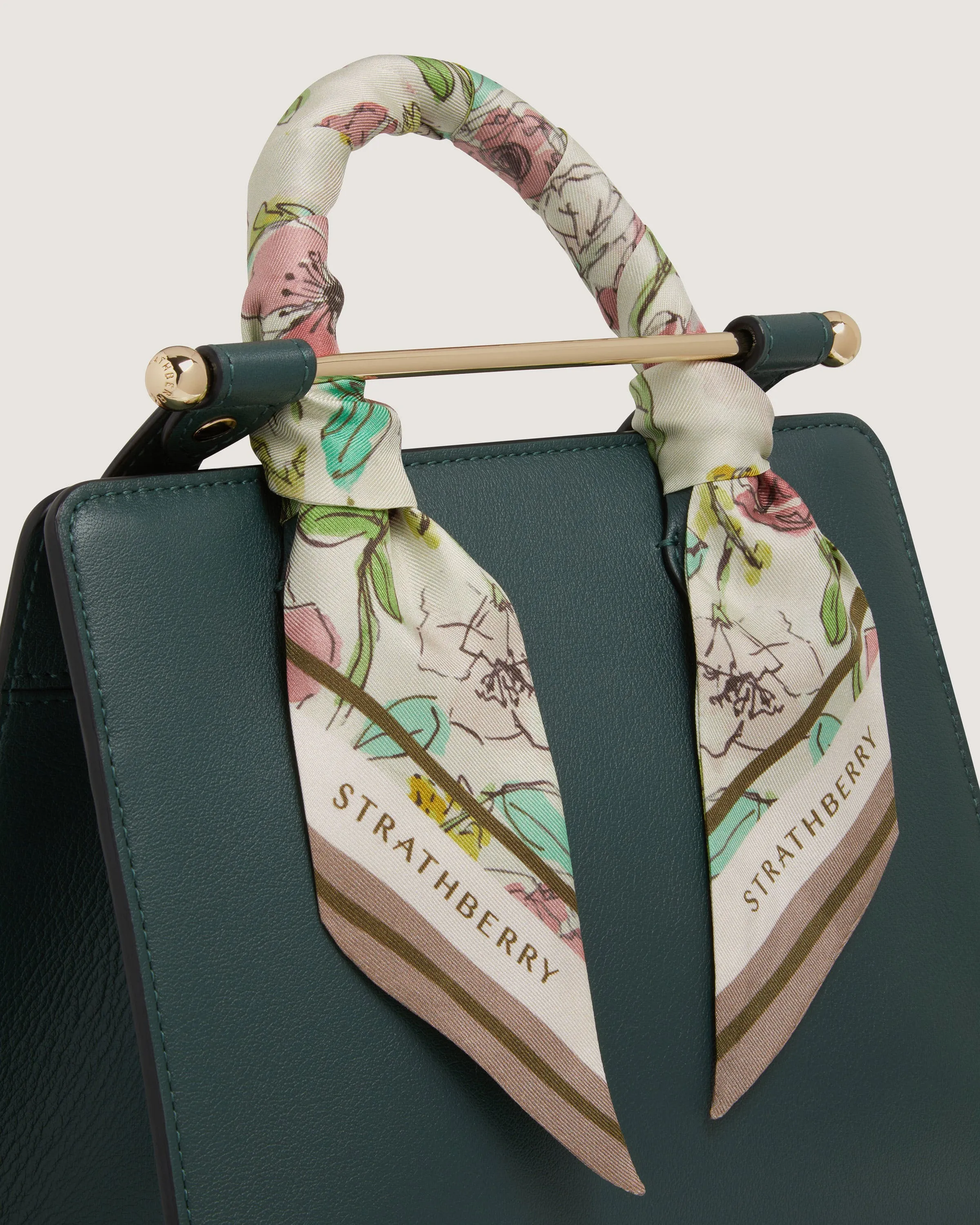 Silk Skinny Scarf - Floral Watercolour Print