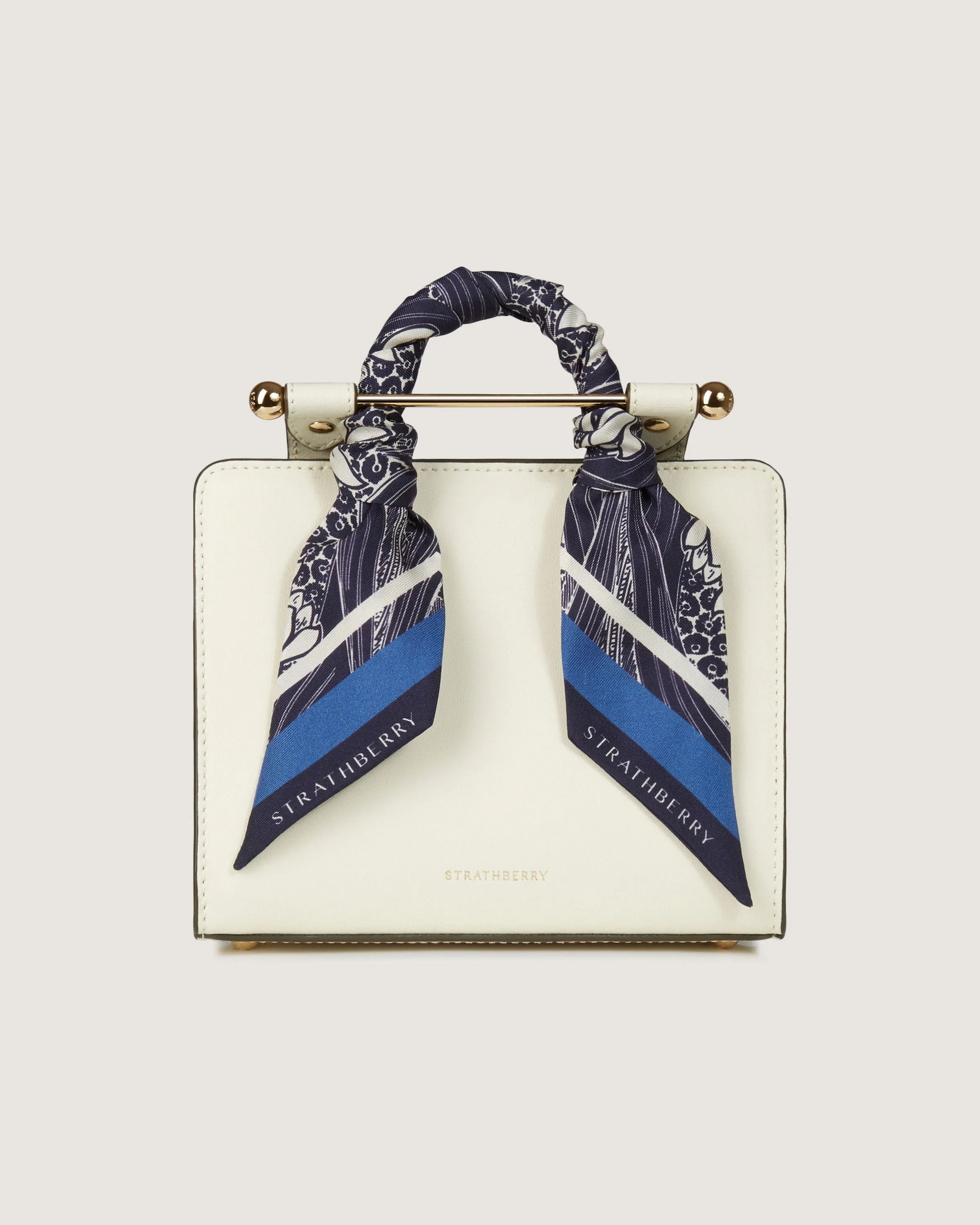 Silk Skinny Scarf - Wallpaper Navy/Vanilla