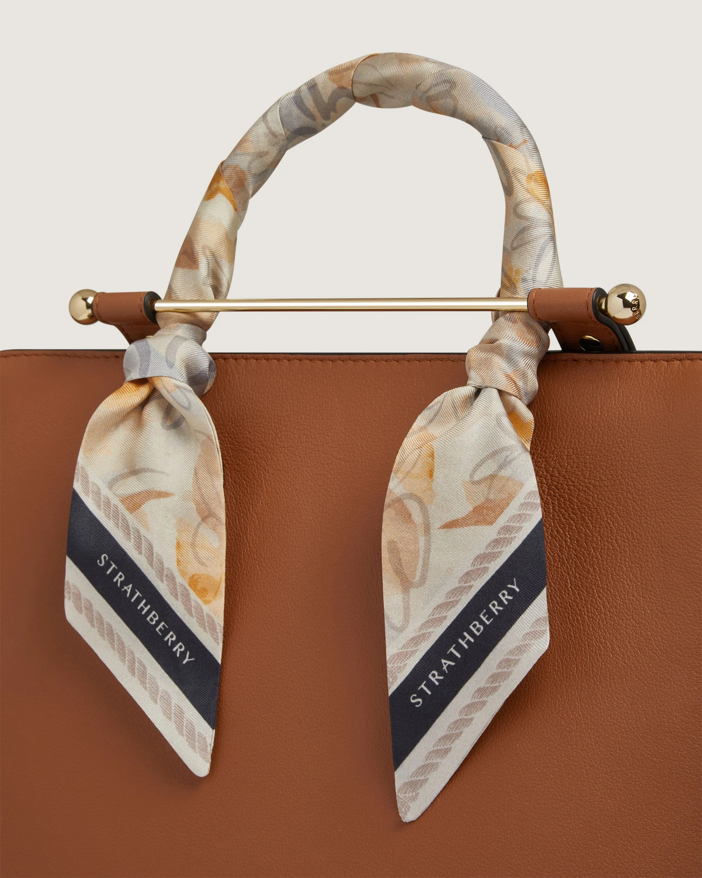 Silk Skinny Scarf - Watercolour Floral Vanilla/Blue