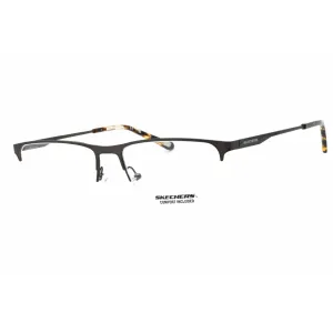 Skechers Men's Eyeglasses - Shiny Gunmetal Rectangular Half Rim Frame | SE3351 008