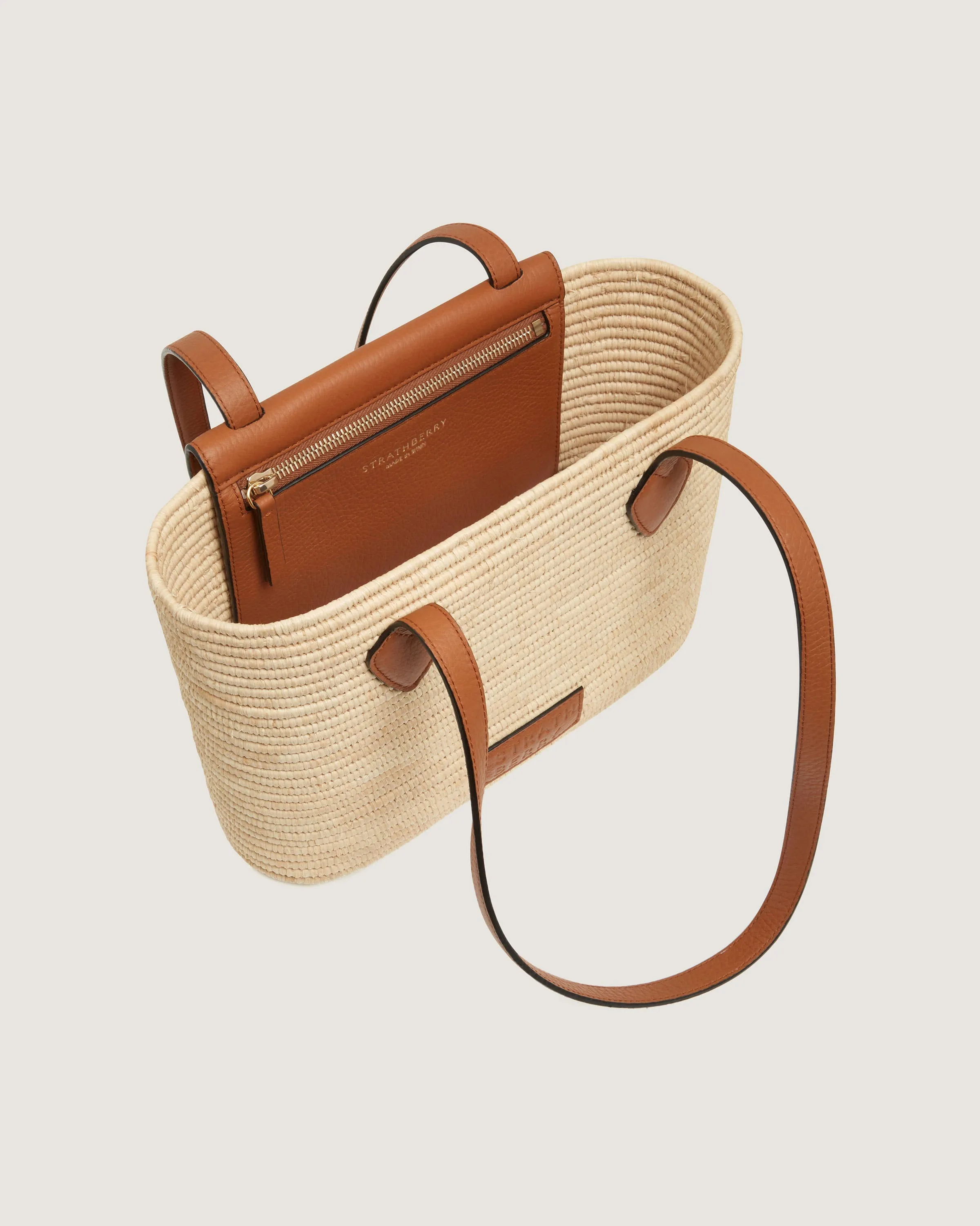 The Strathberry Basket (Small) - Raffia/Leather Tan