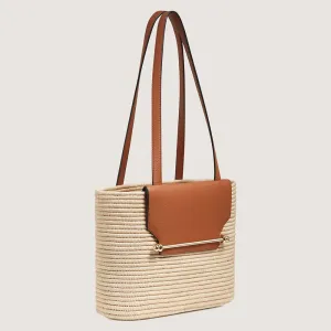 The Strathberry Basket (Small) - Raffia/Leather Tan