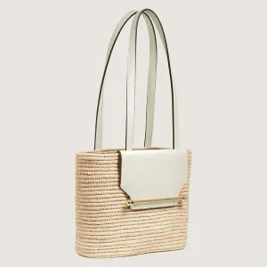 The Strathberry Basket (Small) - Raffia/Leather Vanilla