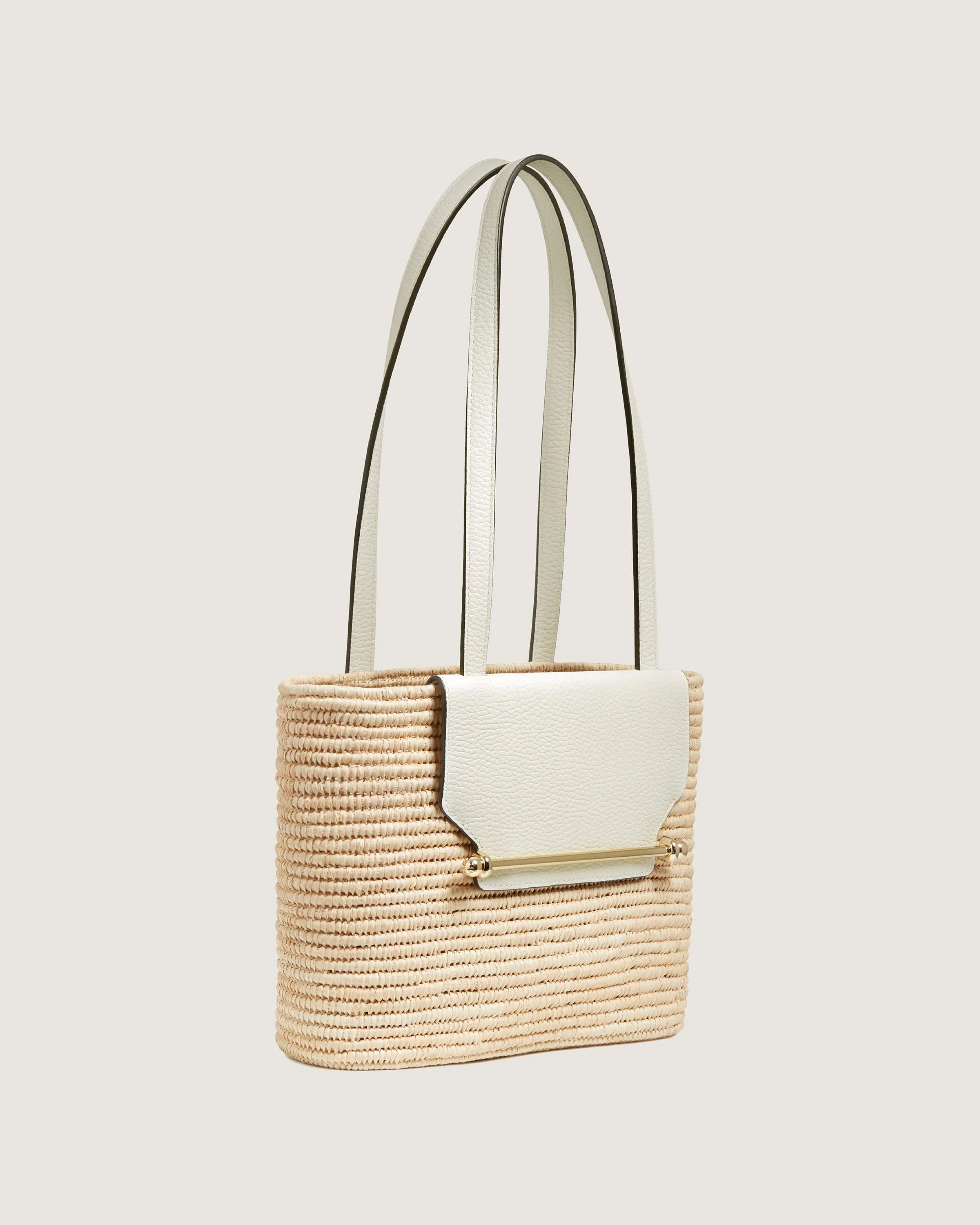 The Strathberry Basket (Small) - Raffia/Leather Vanilla