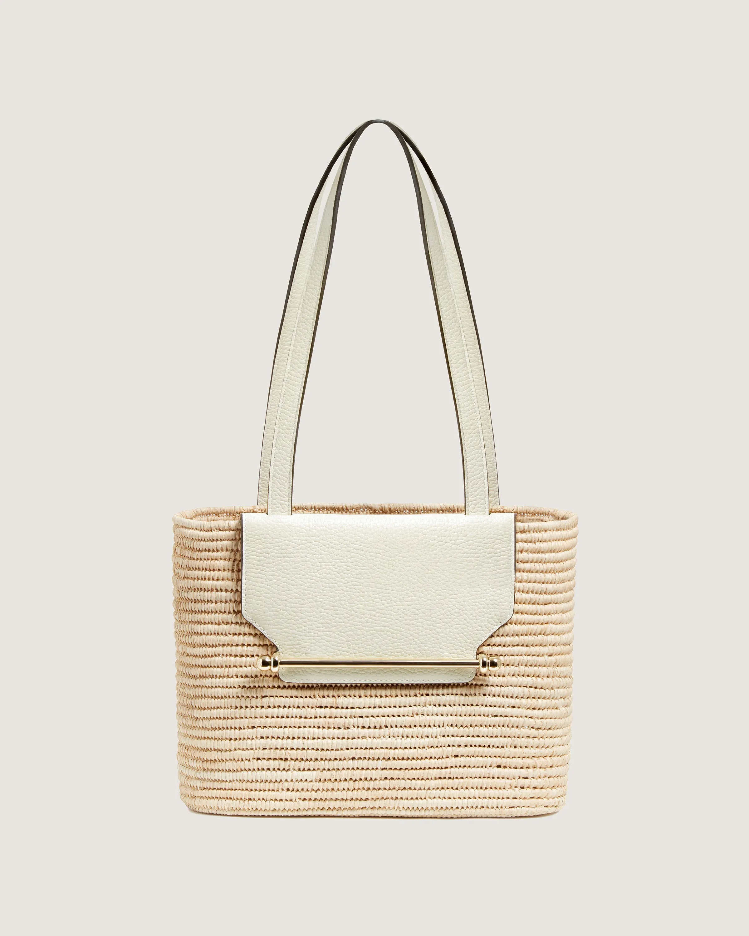 The Strathberry Basket (Small) - Raffia/Leather Vanilla
