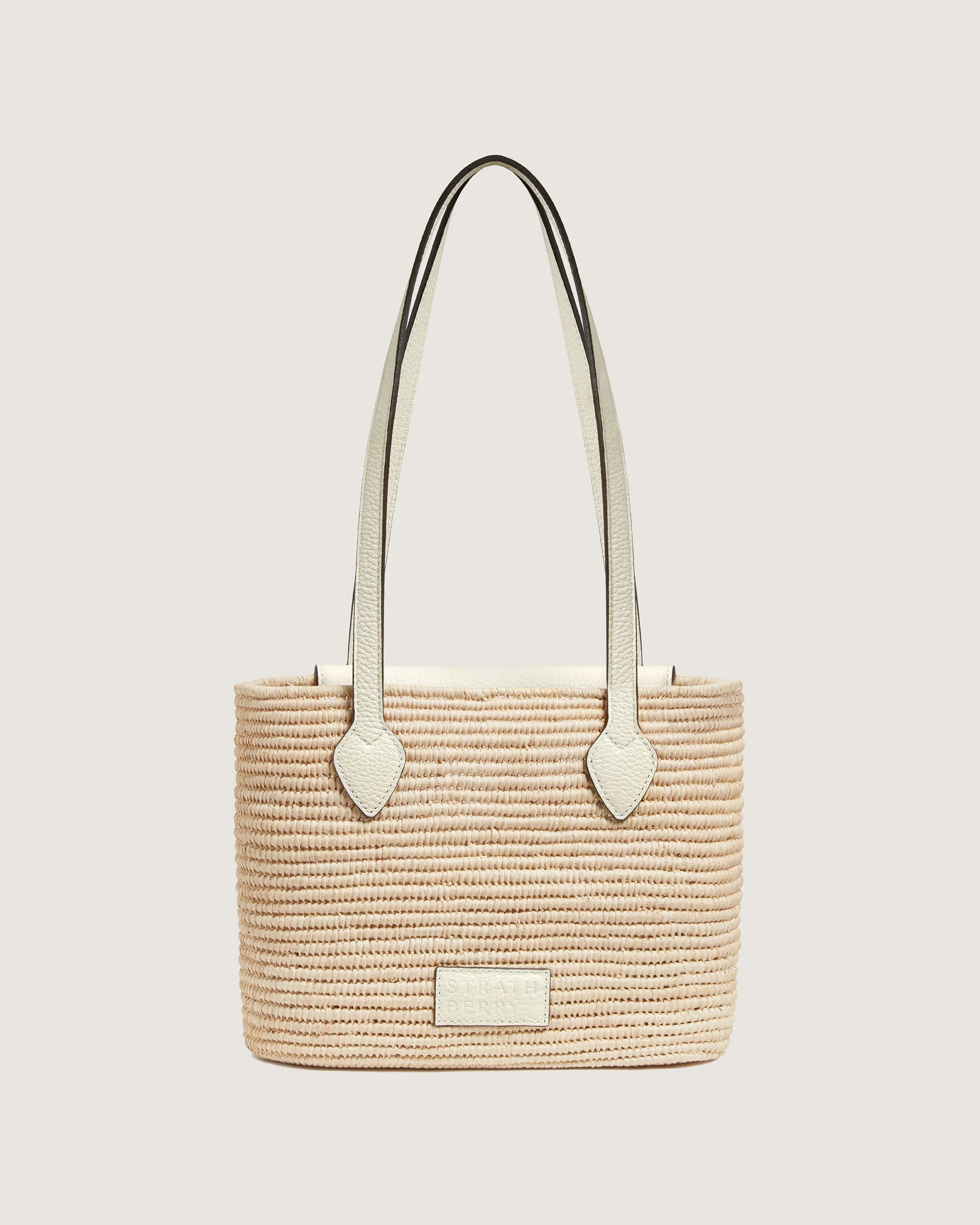 The Strathberry Basket (Small) - Raffia/Leather Vanilla