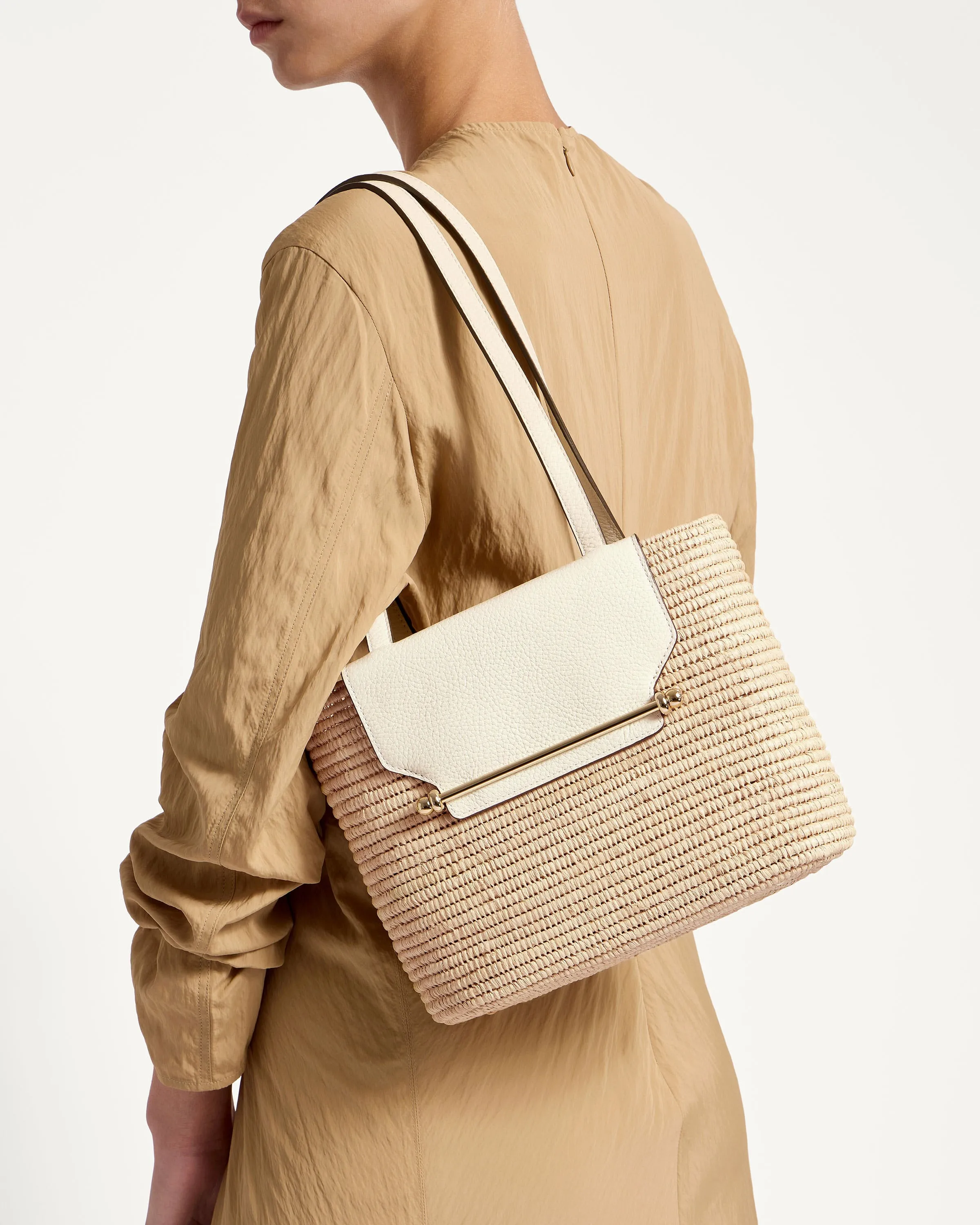 The Strathberry Basket (Small) - Raffia/Leather Vanilla
