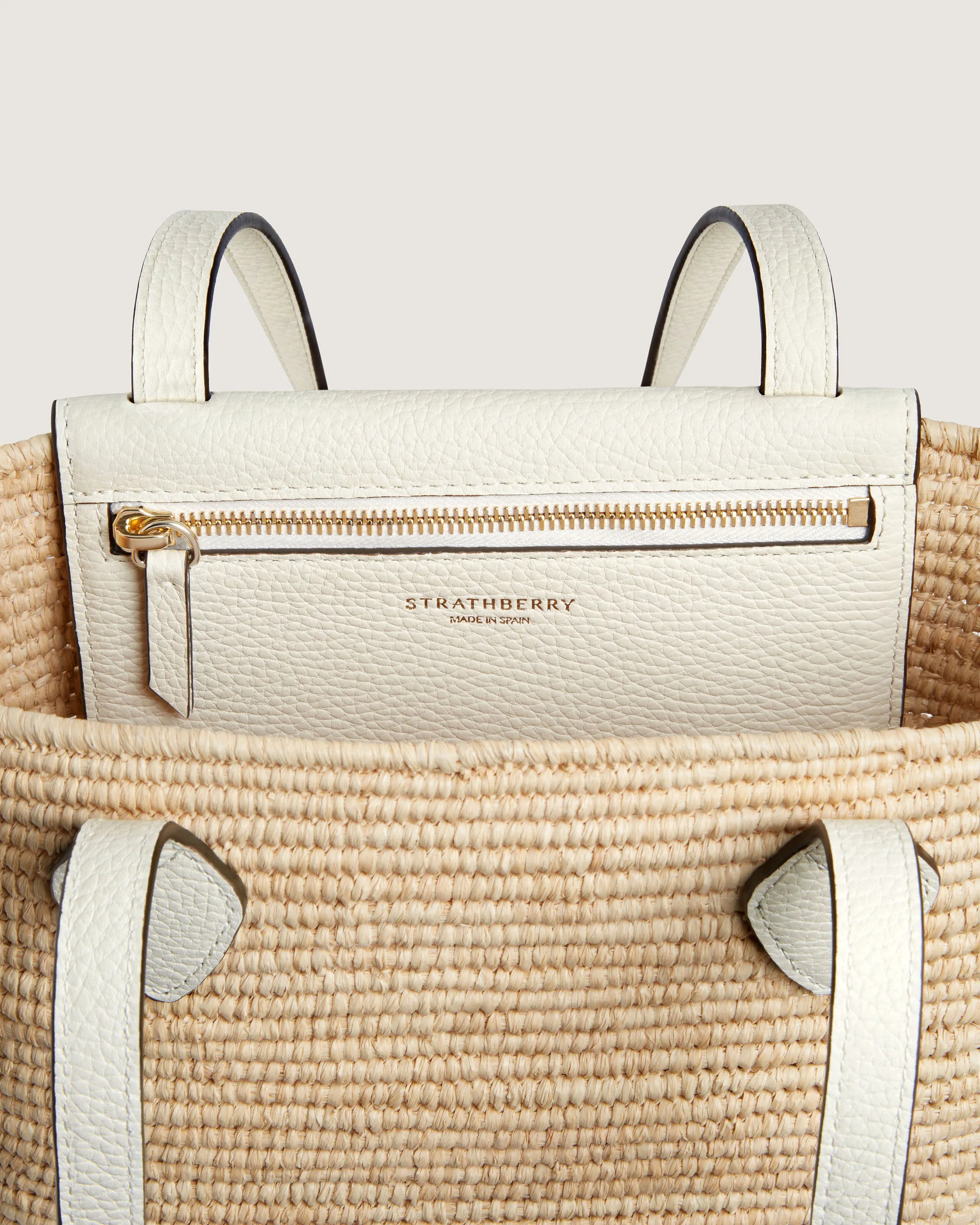 The Strathberry Basket (Small) - Raffia/Leather Vanilla