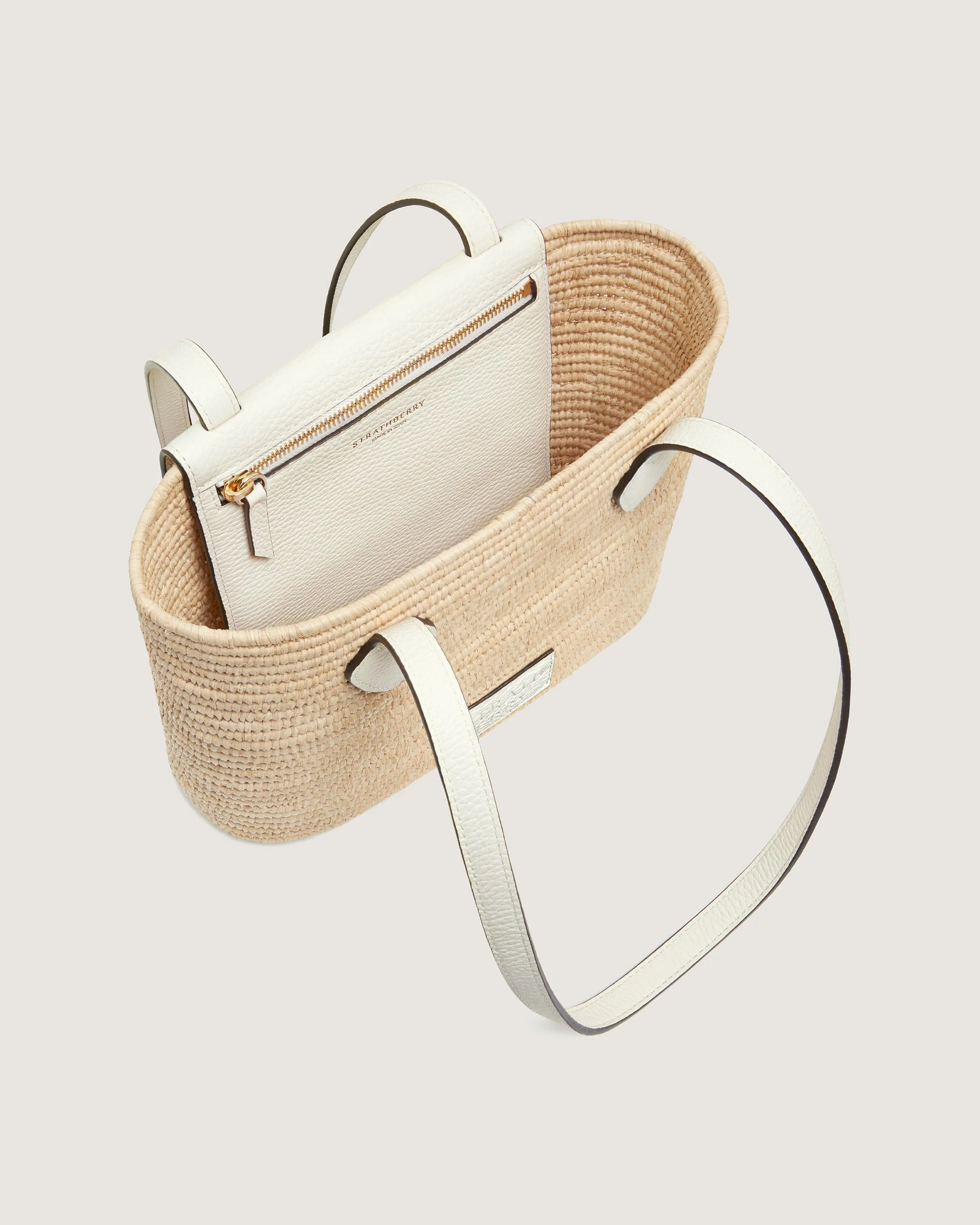 The Strathberry Basket (Small) - Raffia/Leather Vanilla