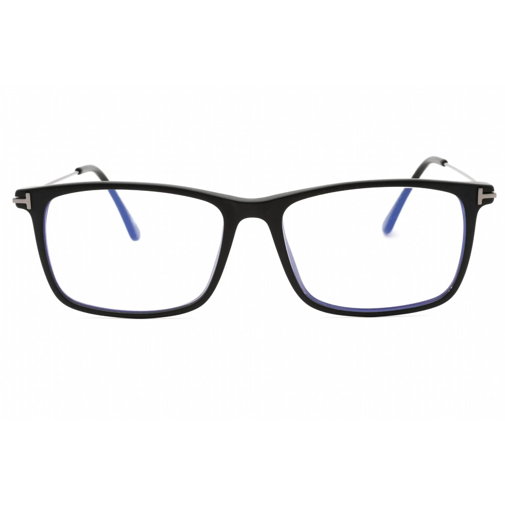 Tom Ford Men's Eyeglasses - Matte Black Rectangular Acetate Full Rim | FT5758-B 002