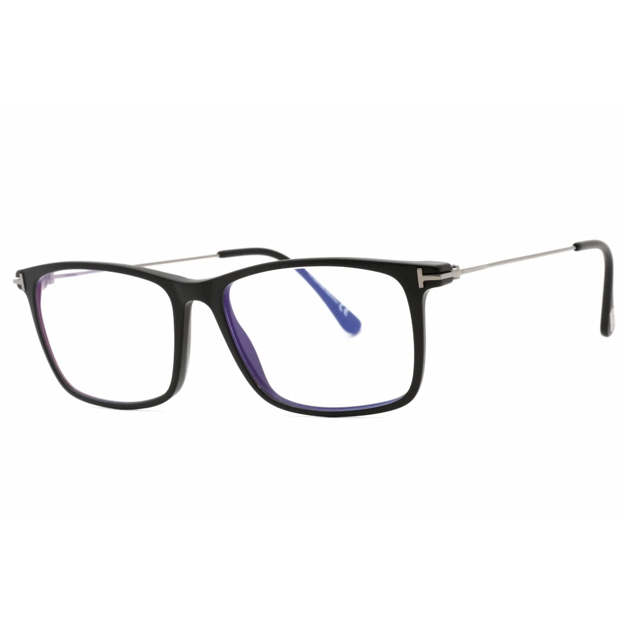Tom Ford Men's Eyeglasses - Matte Black Rectangular Acetate Full Rim | FT5758-B 002