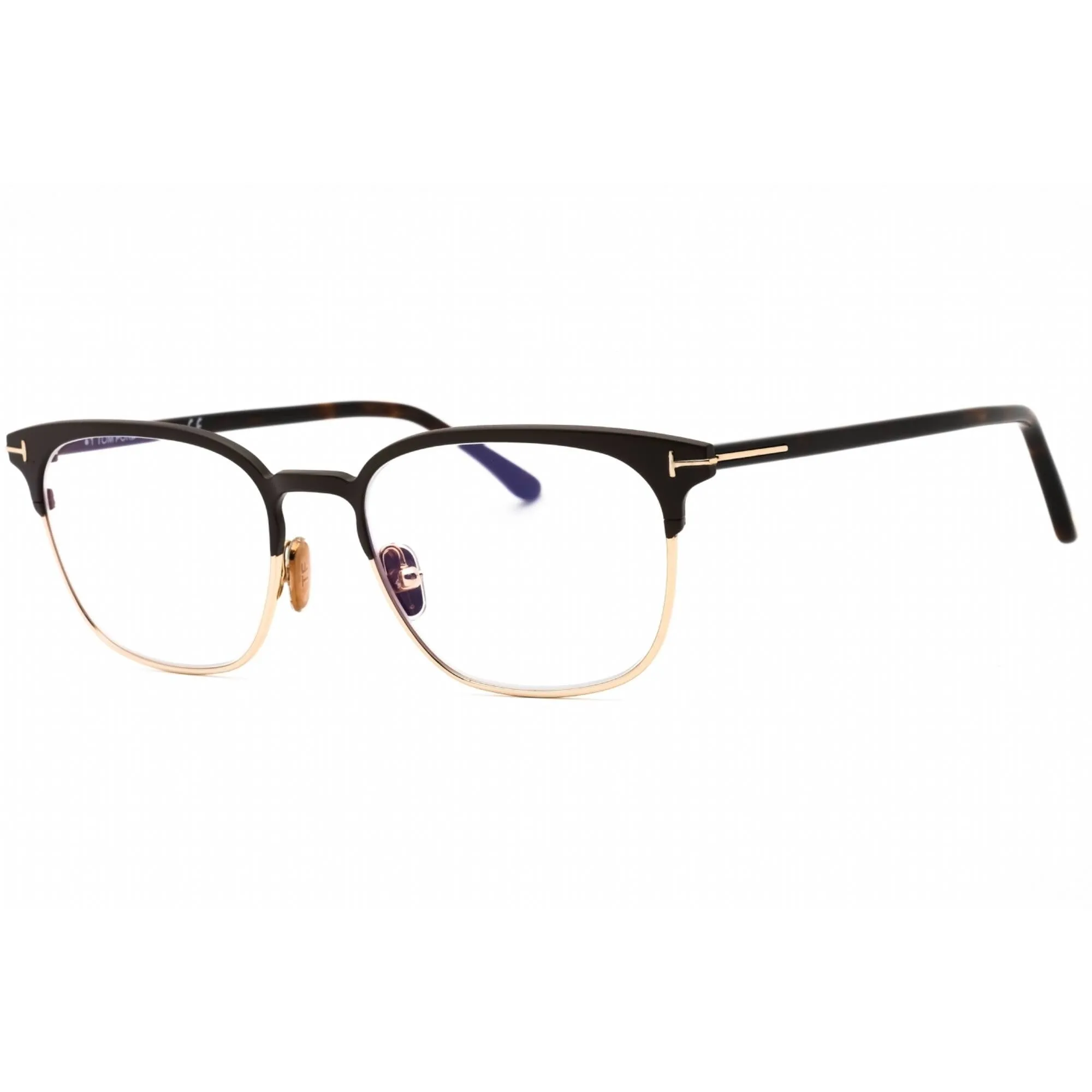 Tom Ford Men's Eyeglasses - Matte Dark Brown Square Metal Frame | FT5799-B 049