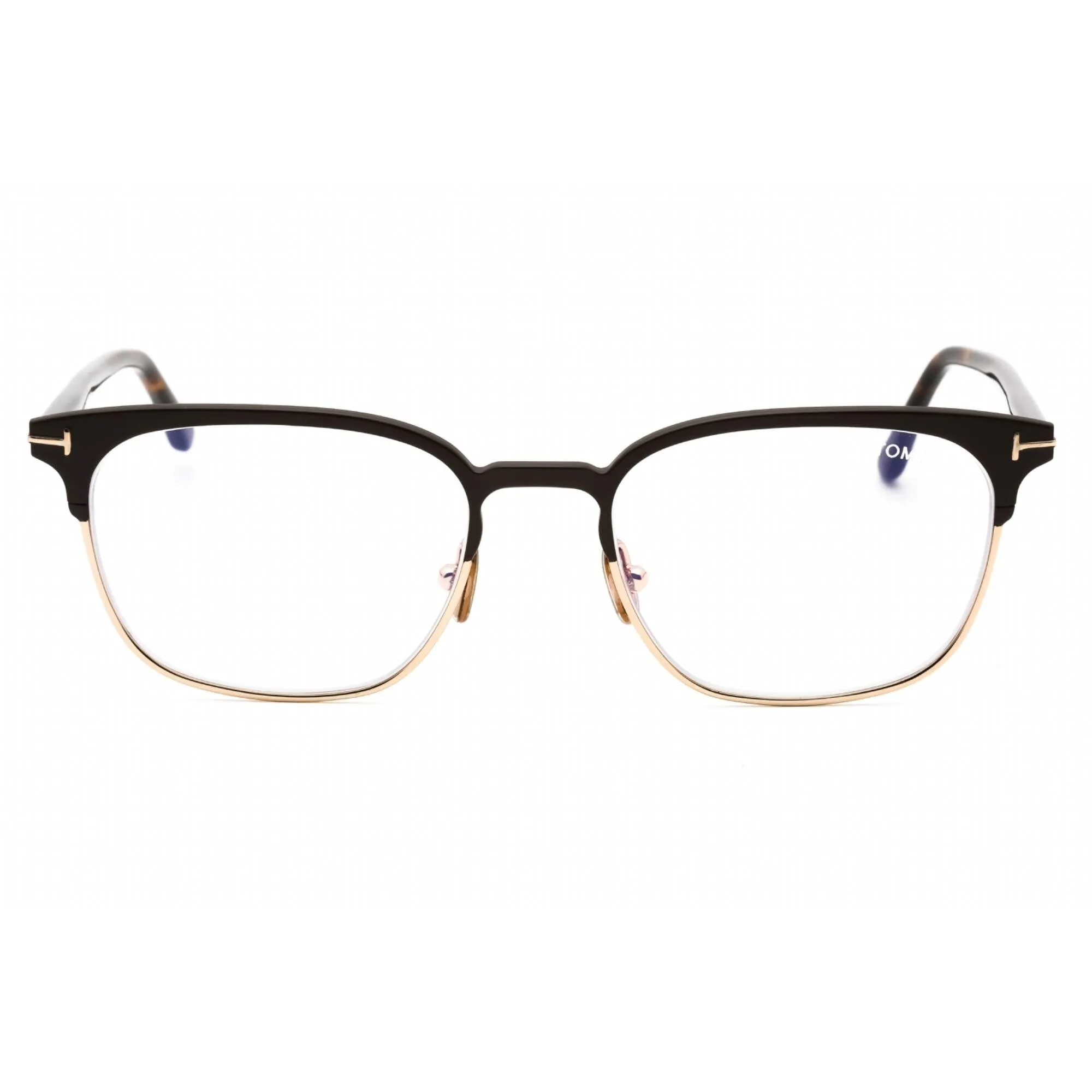 Tom Ford Men's Eyeglasses - Matte Dark Brown Square Metal Frame | FT5799-B 049