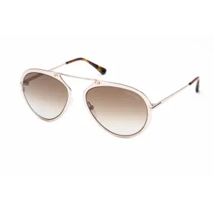 Tom Ford Men's Sunglasses - Shiny Rose Gold Metal Pilot 53mm Frame | FT0508 28F
