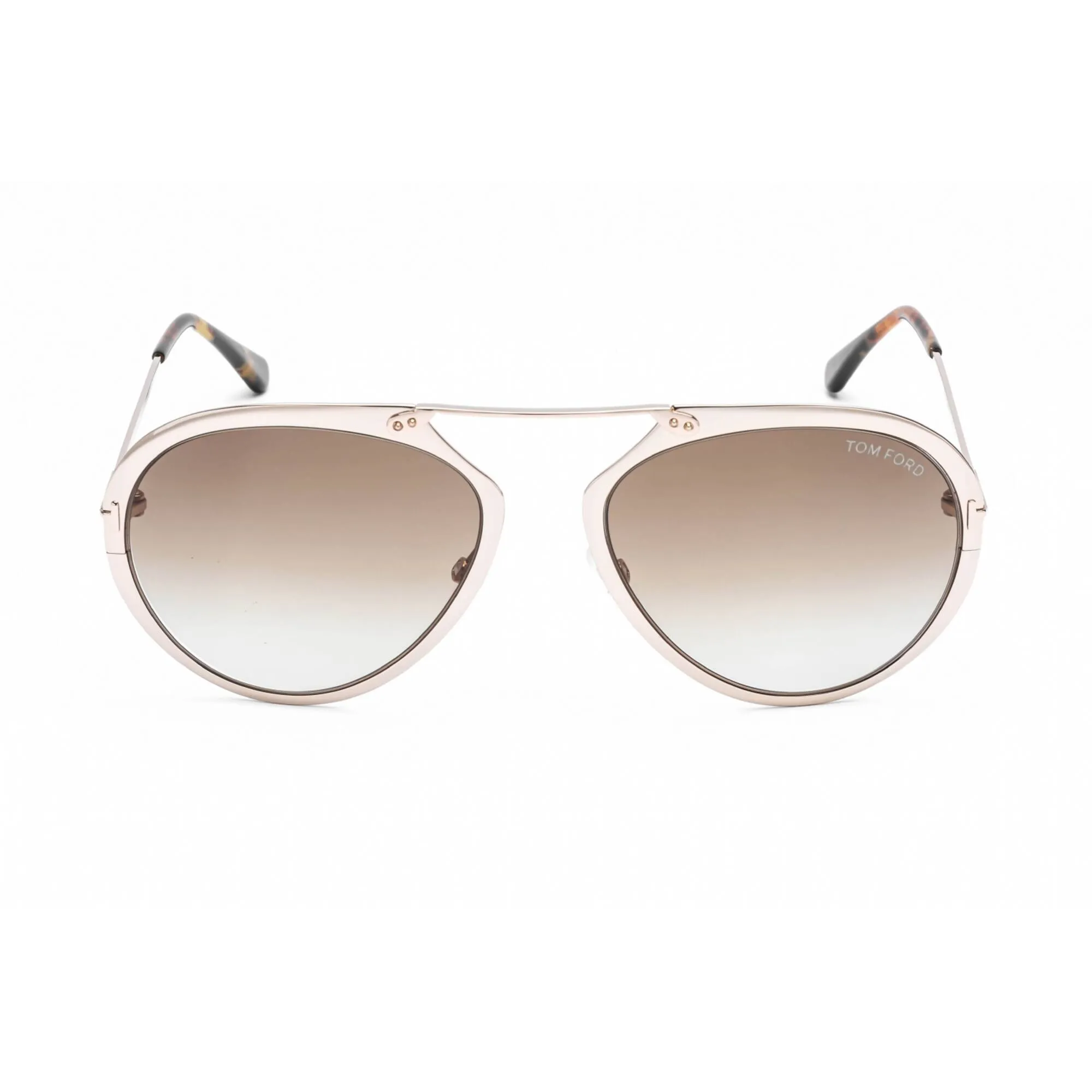 Tom Ford Men's Sunglasses - Shiny Rose Gold Metal Pilot 53mm Frame | FT0508 28F