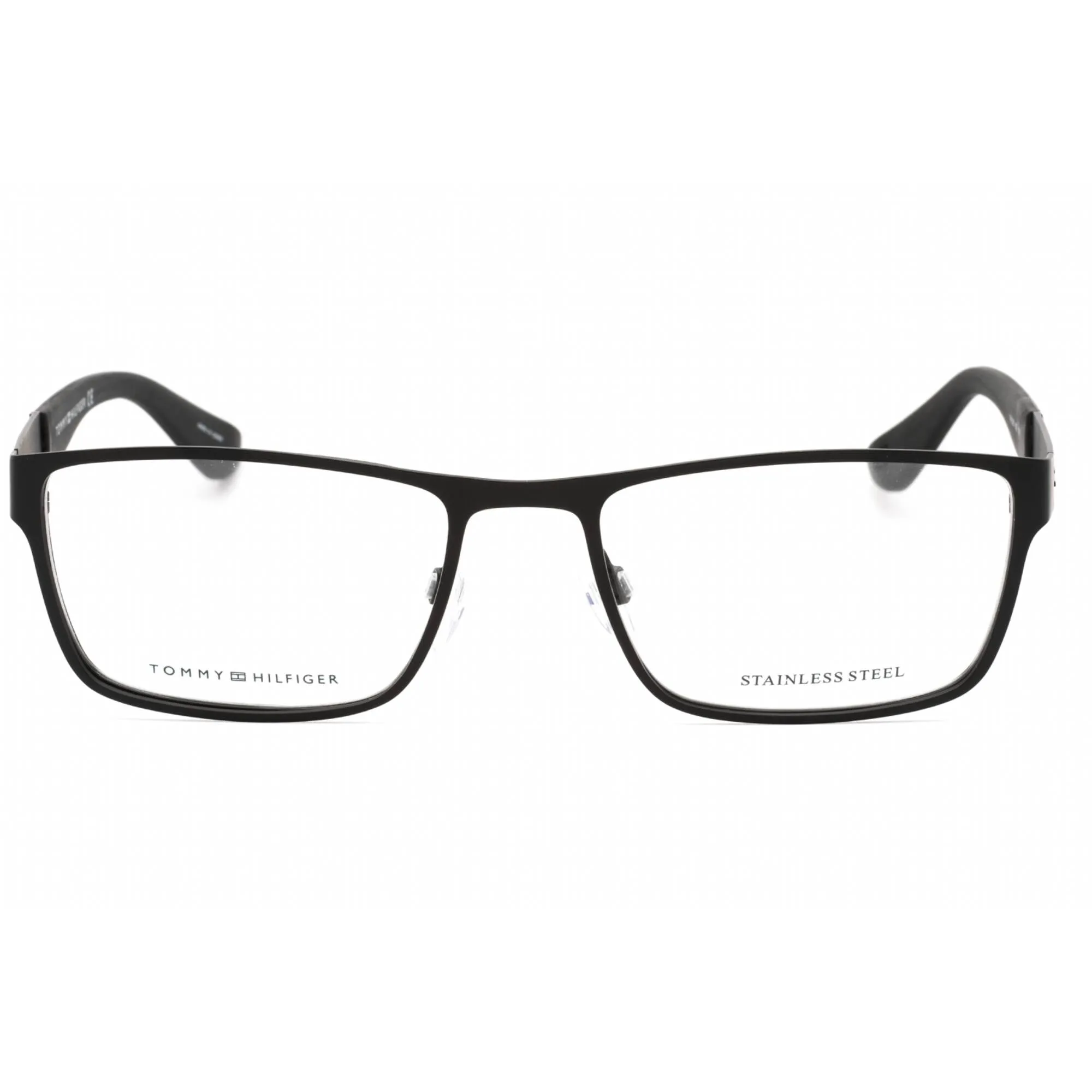 Tommy Hilfiger Men's Eyeglasses - Matte Black Rectangular Frame | Th 1543 0003 00