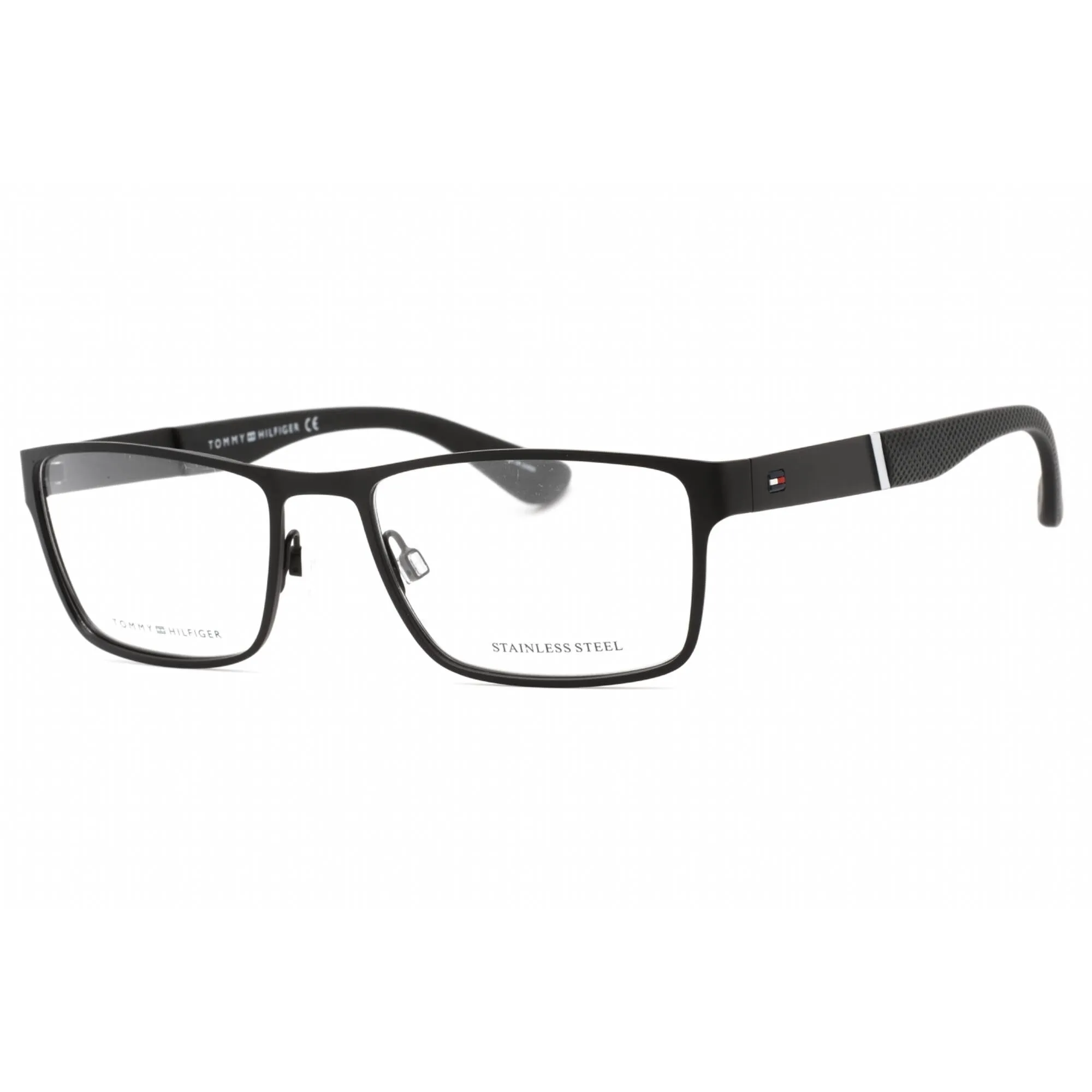 Tommy Hilfiger Men's Eyeglasses - Matte Black Rectangular Frame | Th 1543 0003 00