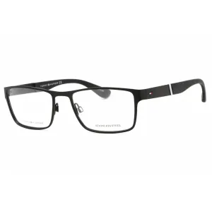 Tommy Hilfiger Men's Eyeglasses - Matte Black Rectangular Frame | Th 1543 0003 00
