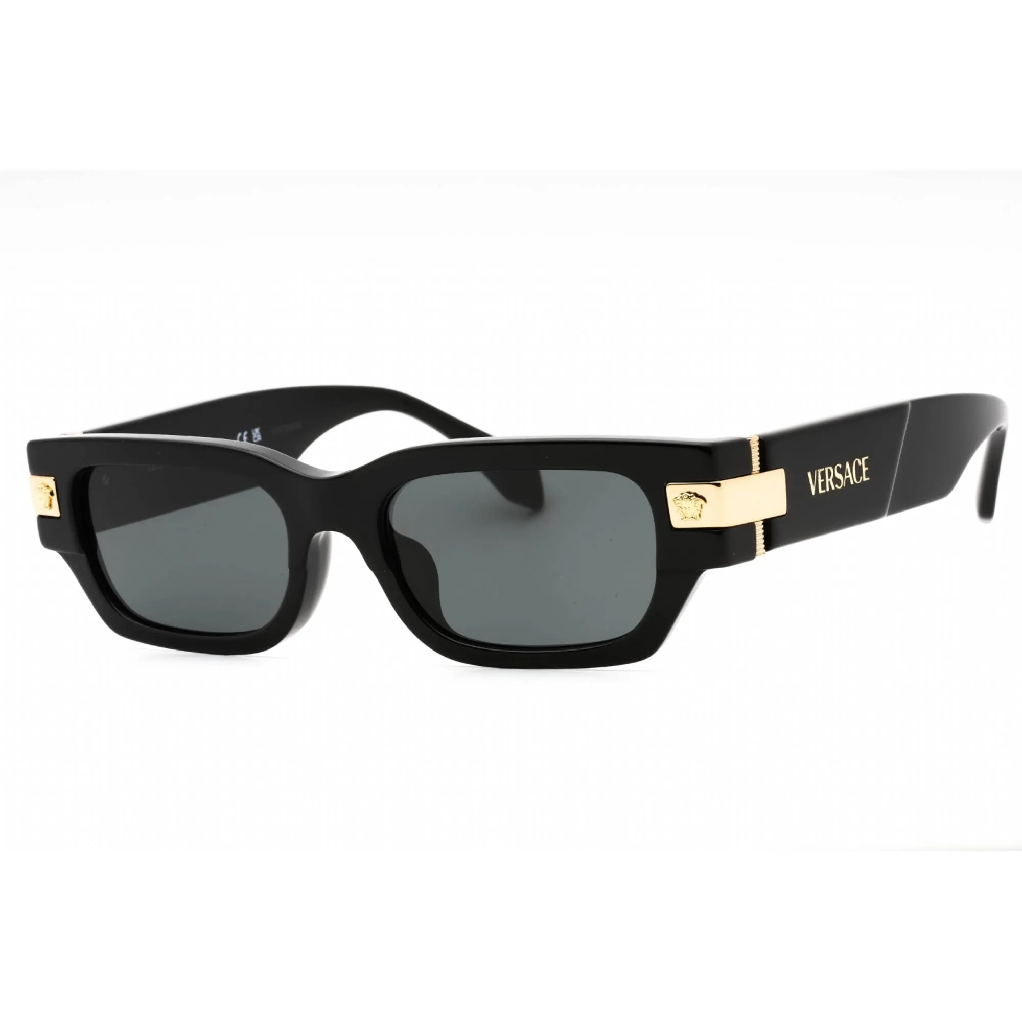Versace Men's Sunglasses - Black Rectangular Frame Dark Grey Lens | 0VE4465F GB1/87