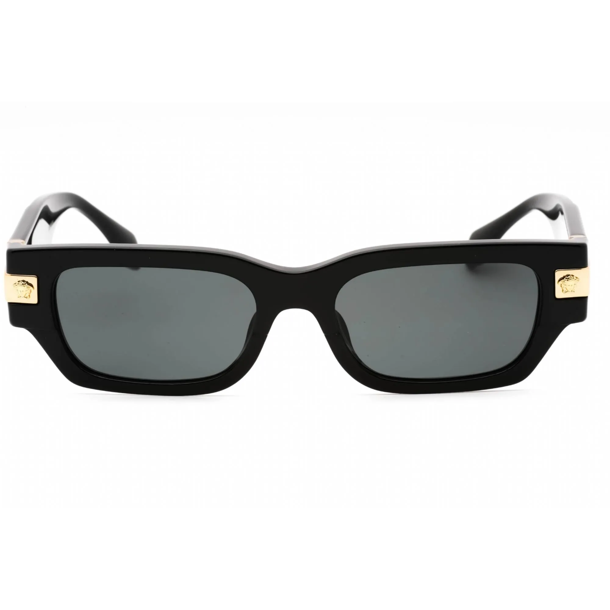 Versace Men's Sunglasses - Black Rectangular Frame Dark Grey Lens | 0VE4465F GB1/87