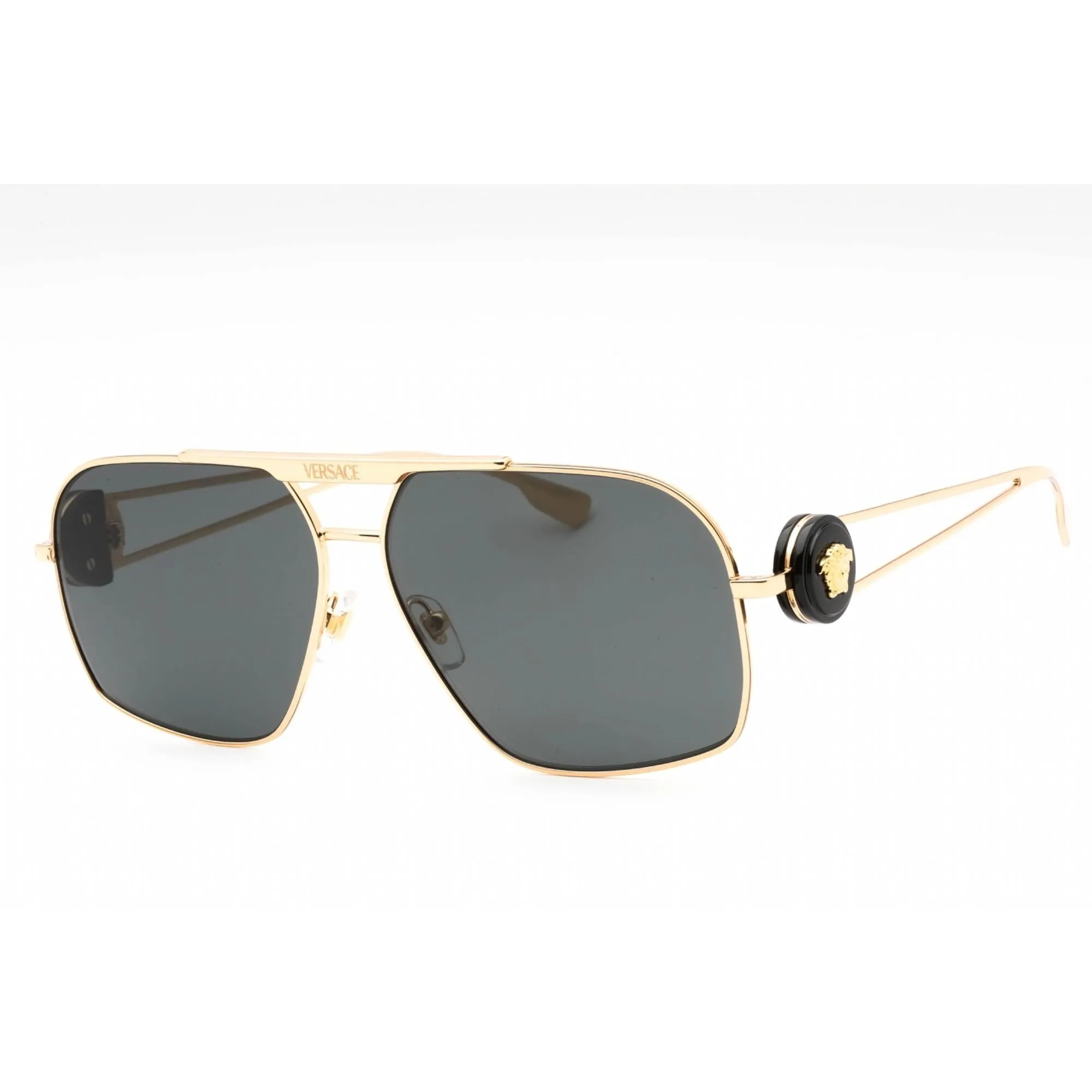 Versace Men's Sunglasses - Gold Metal Full Rim Frame Dark Grey Lens | 0VE2269 100287