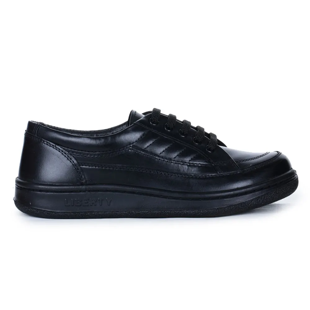 Warrior Black Formal Lacing Shoes For Men 2078-01 By Liberty