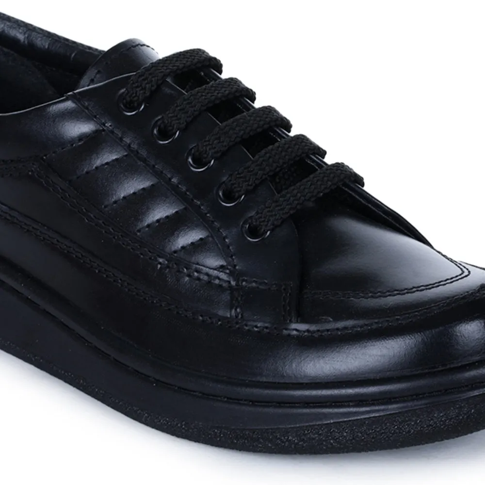 Warrior Black Formal Lacing Shoes For Men 2078-01 By Liberty