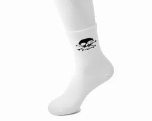 White T.U.K. Skull Logo Men’s Sock