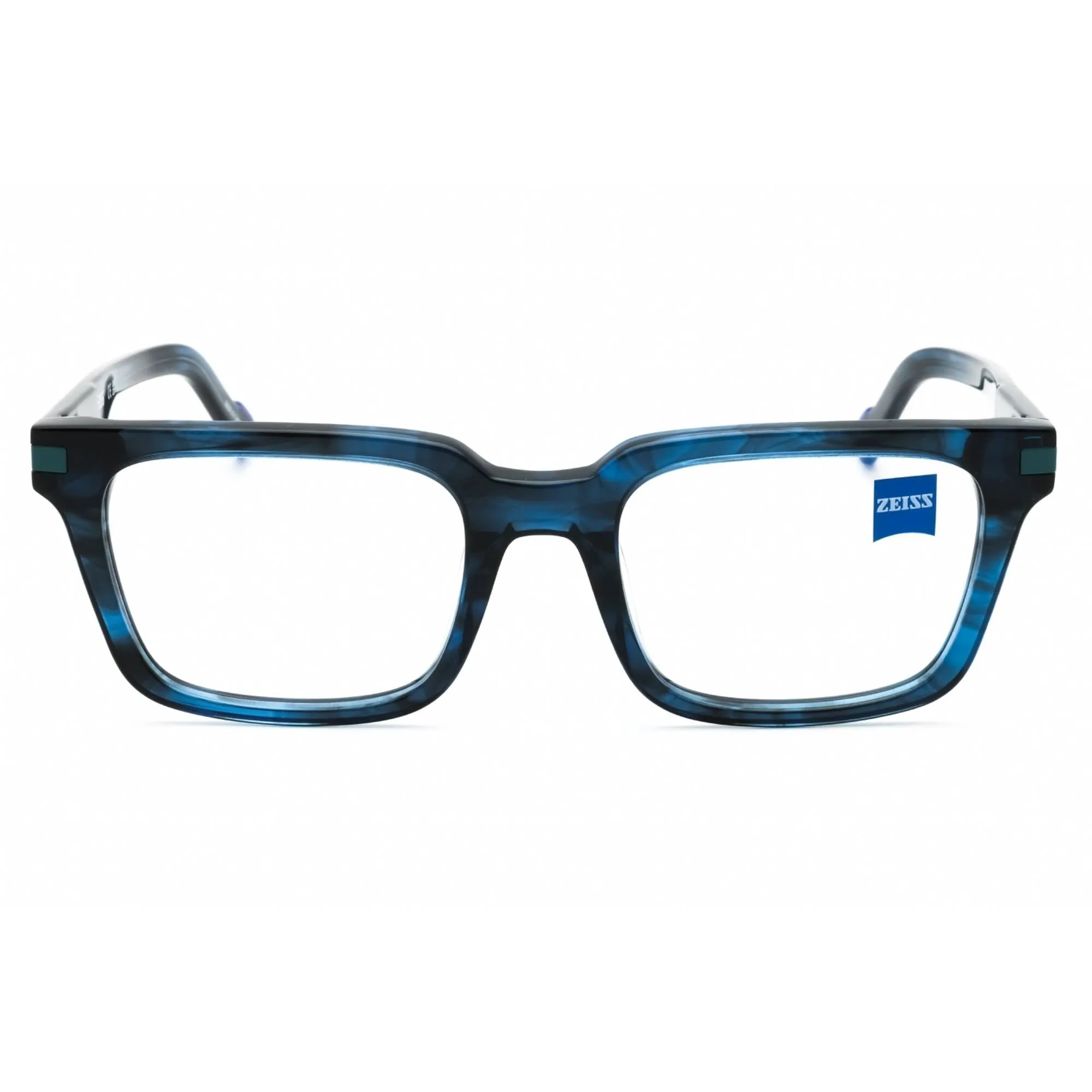 Zeiss Men's Eyeglasses - Blue Horn Acetate Full Rim Square Shape Frame | ZS22522 462